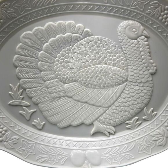 Vintage White Himark/Chesapeake Oval Turkey Serving Platter 17” x 13” - Picture 5 of 9